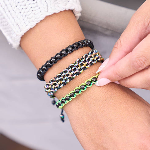 Noir x Gunmetal | Bracelet Maillons Catena